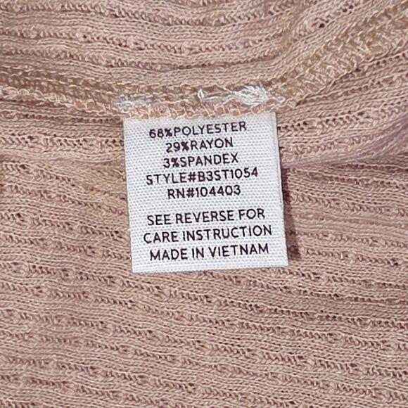 NWT Blu Pepper Contrast Stitch Waffle Knit Top Size Large - Picture 7 of 8